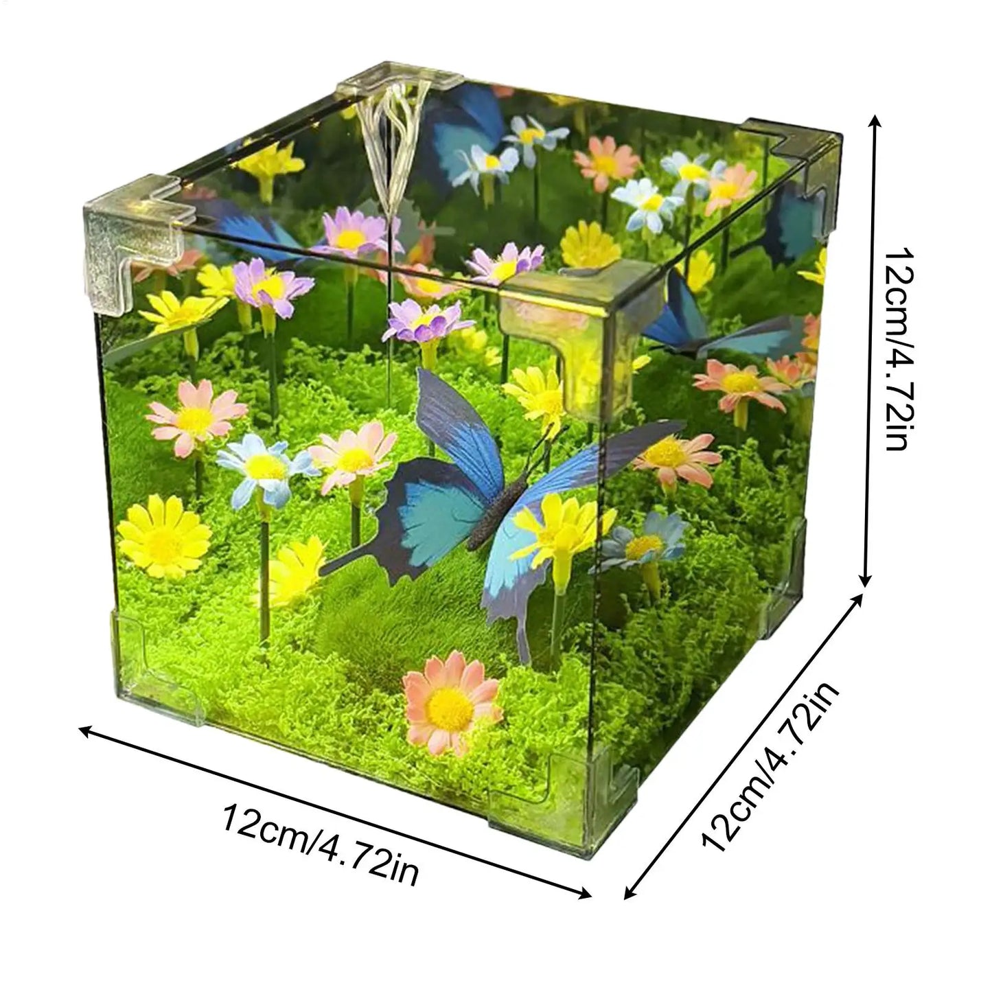 LED Nachtlicht Würfel Dekoration Schmetterling Garten