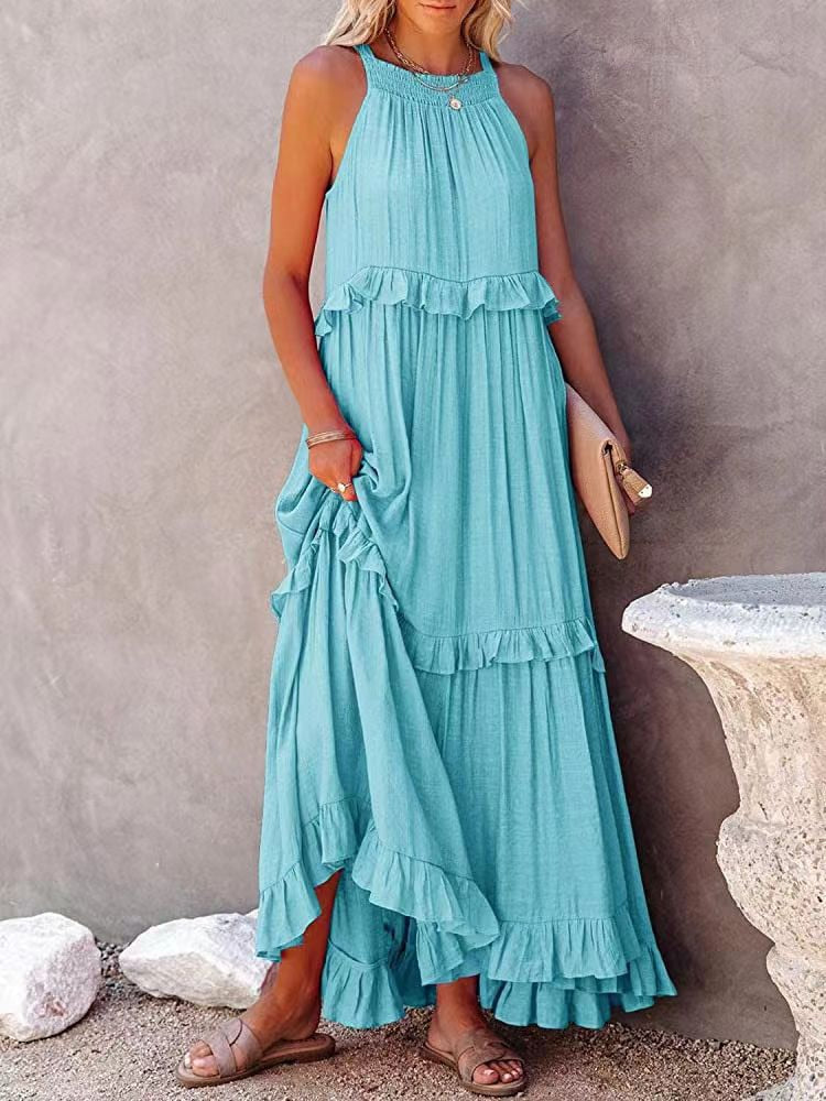 Sommerkleid Damen Modern Geschnürt Frühlingslook