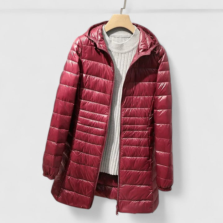 Damen Wintermantel Steppjacke Reißverschluss Warm