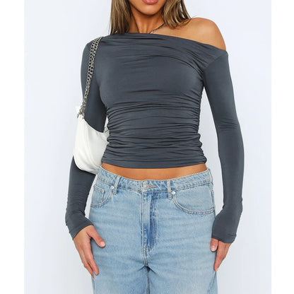 Damen Oberteil Langarm Twisted Top Modern - BerlinGlamour