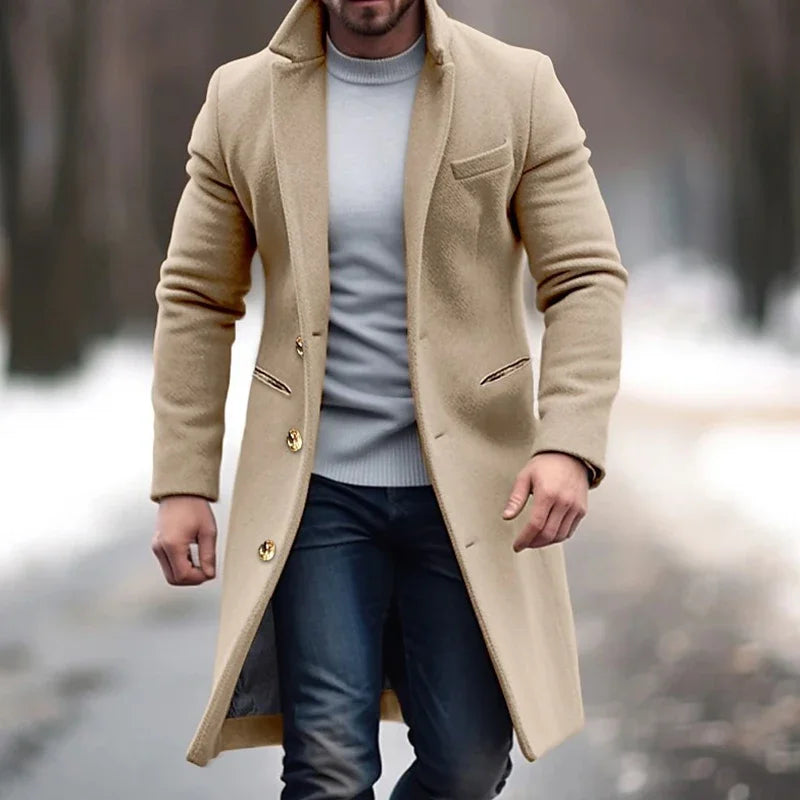 Herren Wollmantel Warm Hochwertig Winter