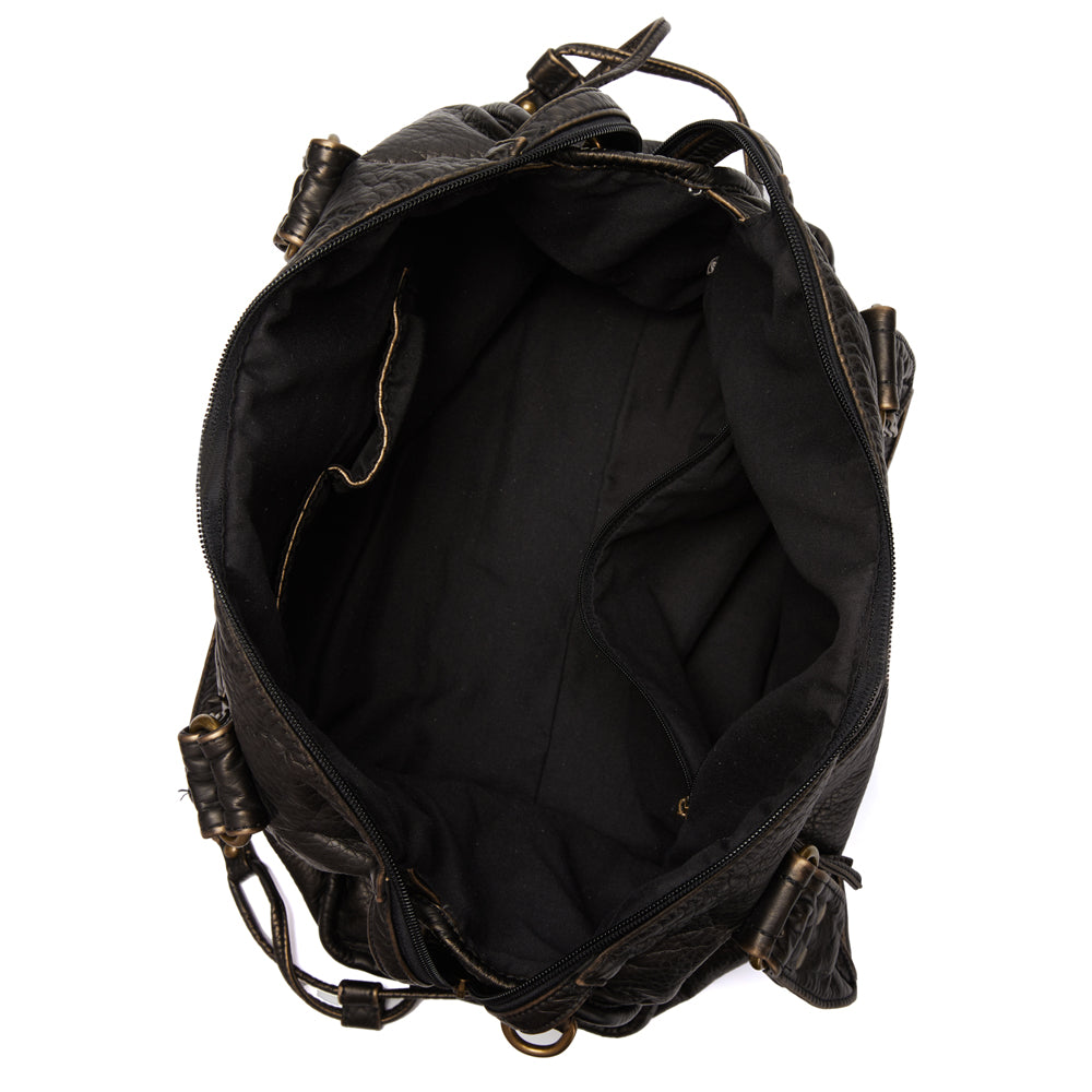Elegante Lederhandtasche Schwarz Damen