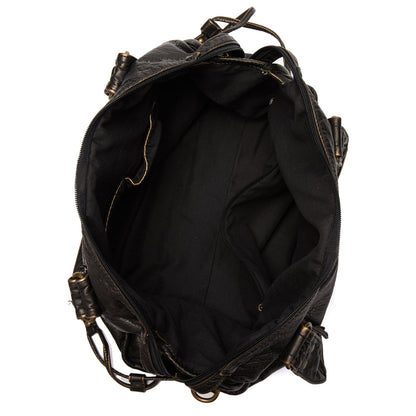 Elegante Lederhandtasche Schwarz Damen