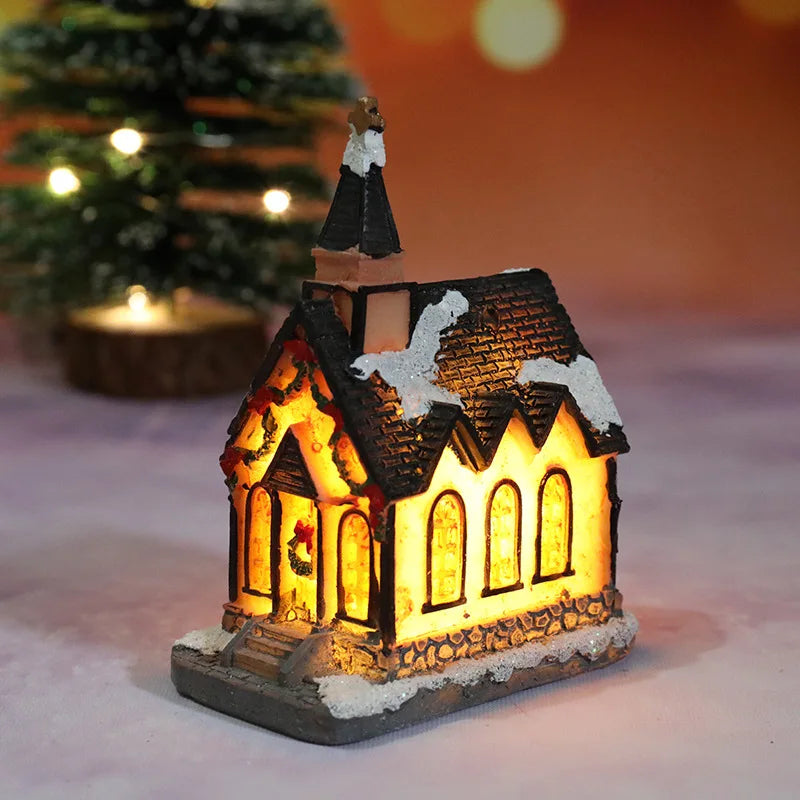 Weihnachtshaus Figuren LED Winterlichter Dekorativ