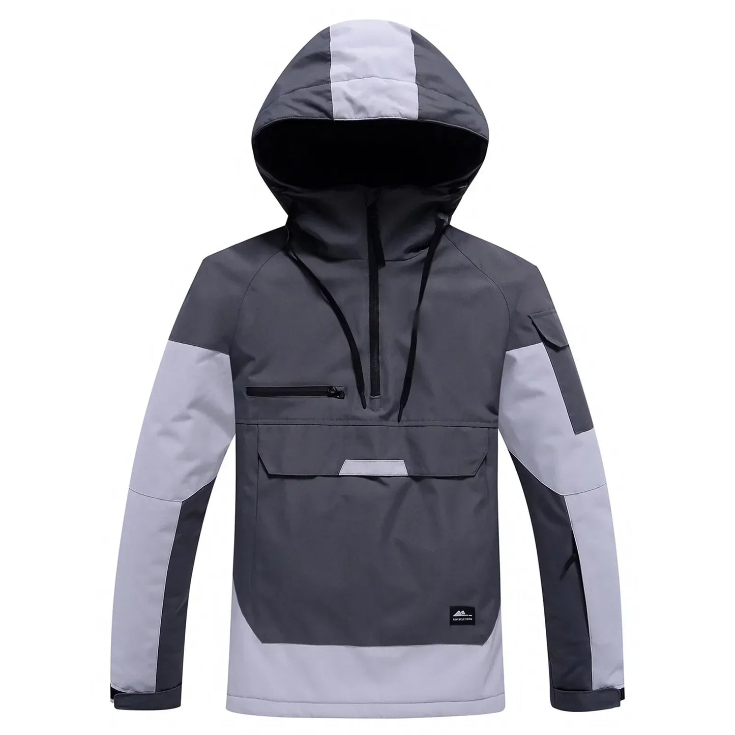 Snowboard Jacke Warm mit Kapuze Schwarz