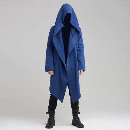 Gothic Strickjacke Herren Lang Kapuze Schwarze