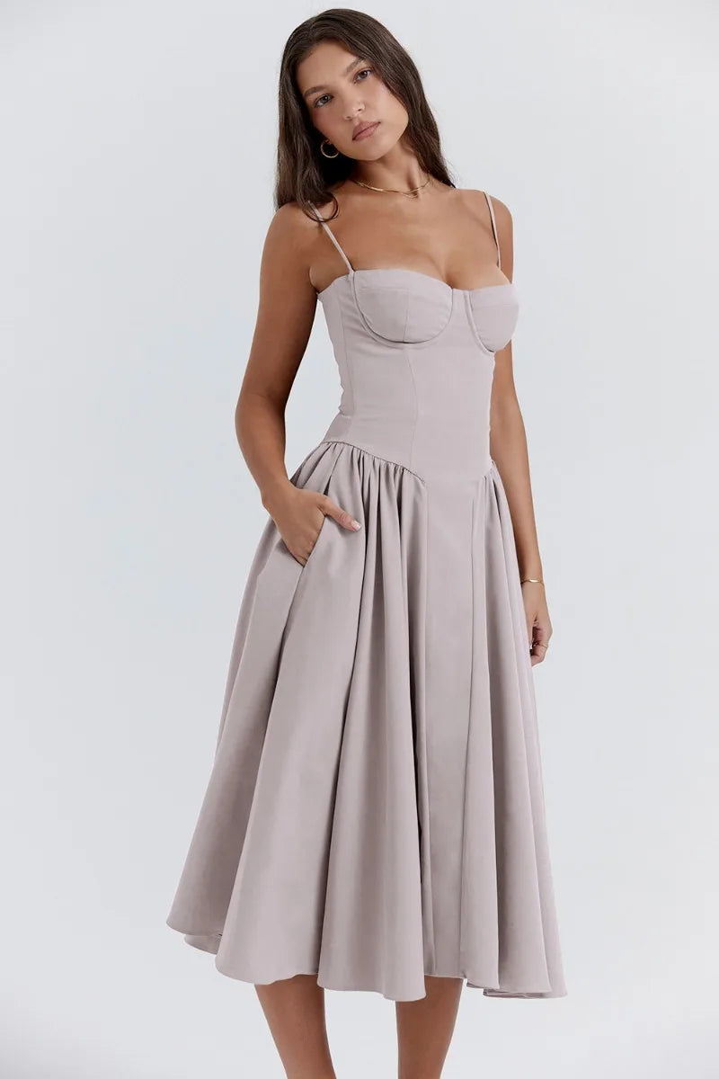Ärmelloses Korsett Kleid Mit figurbetontem Schnitt