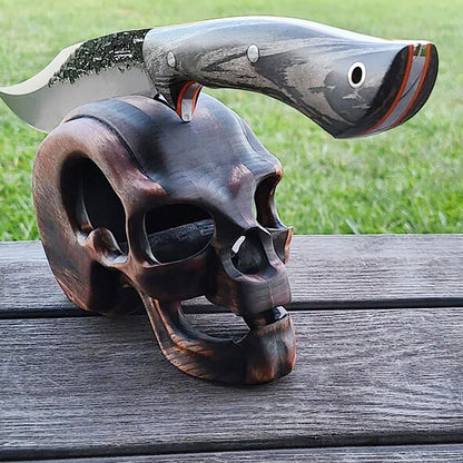 Skull Messerhalter Edelstahl Totenkopf Design