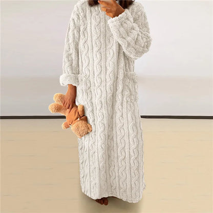Weiches Fleece Kleid Teddylook Warm