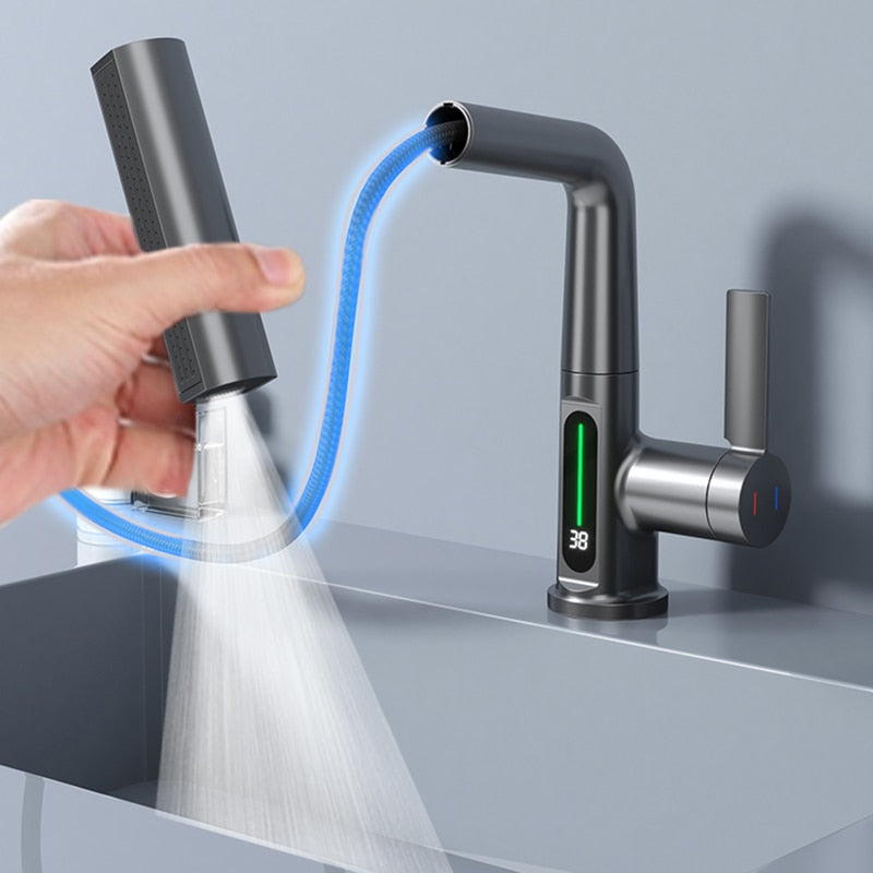 Edler Wasserhahn mit Temperaturanzeige Modern