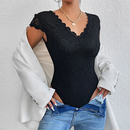 Weiblicher Body mit Langarm Elegant