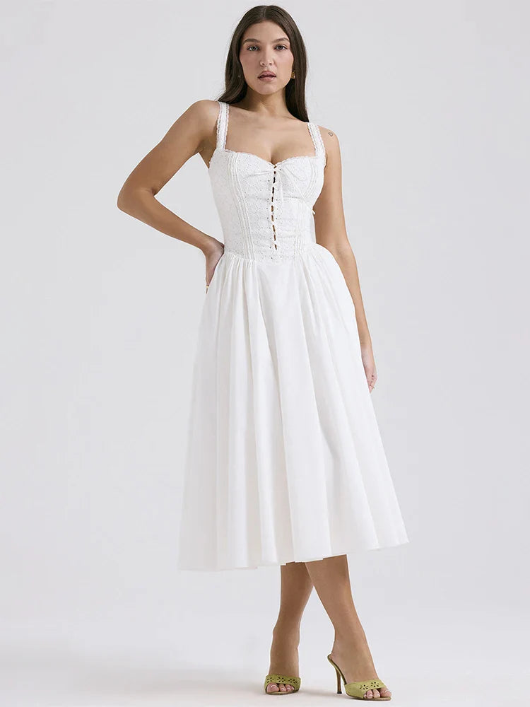 Leinen Sommerkleid Romantisch Luftig Damenkleid