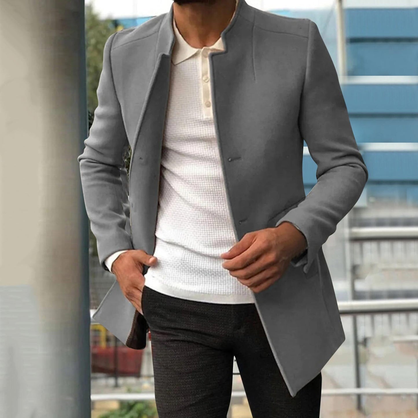 Stilvolle Damenmantel Jacke Modern Schwarz