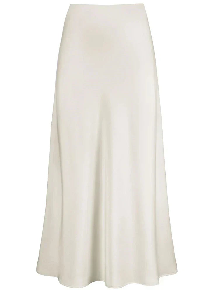 Elegante Damen Maxi Röcke Schwarz Seide Sommer
