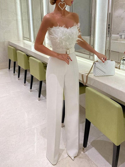 Eleganter Jumpsuit Lange Abendmode Party