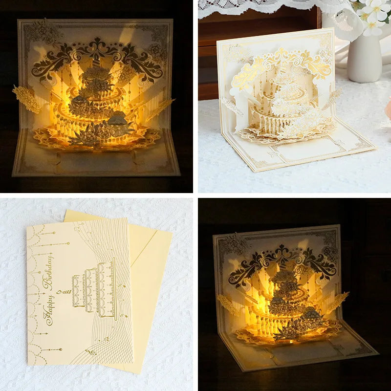 Geburtstagsgeschenkkarte mit LED Licht Effekt