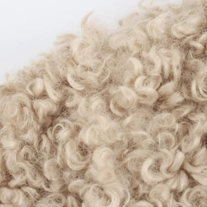 Teddyjacke Beige Faux Fur Warm mit Schnallen Kuschel Effekt