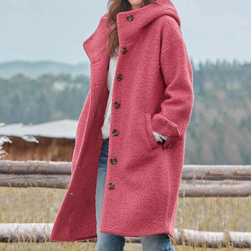 Damen Winterjacke Warm Kapuze Schwarz - BerlinGlamour