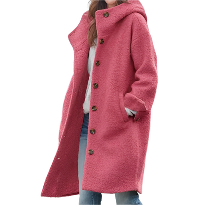 Damen Winterjacke Warm Kapuze Schwarz