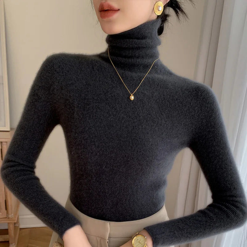 Wollpullover Rollkragen Warm Elegant