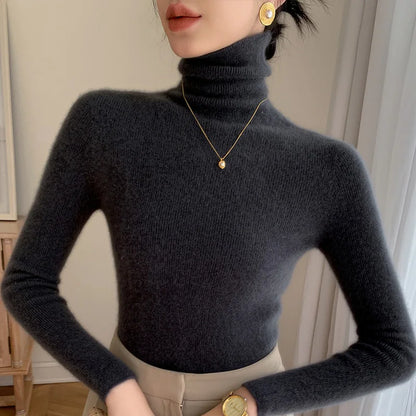 Wollpullover Rollkragen Warm Elegant