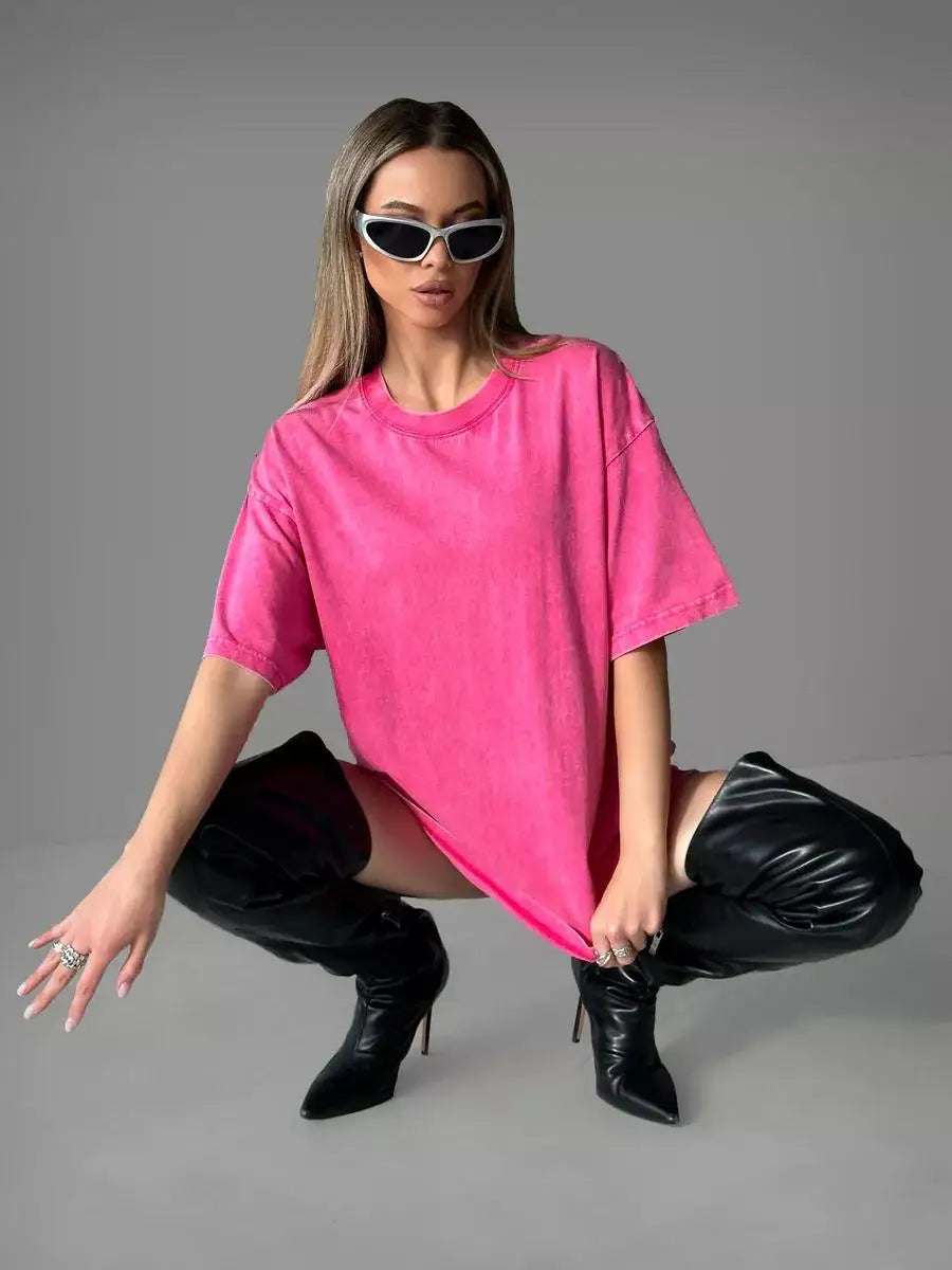Damen T-Shirt Oversized Lässig Streetstyle