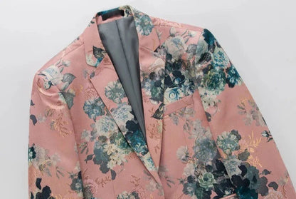 Herren Blazer Blumenmuster Elegant Modern