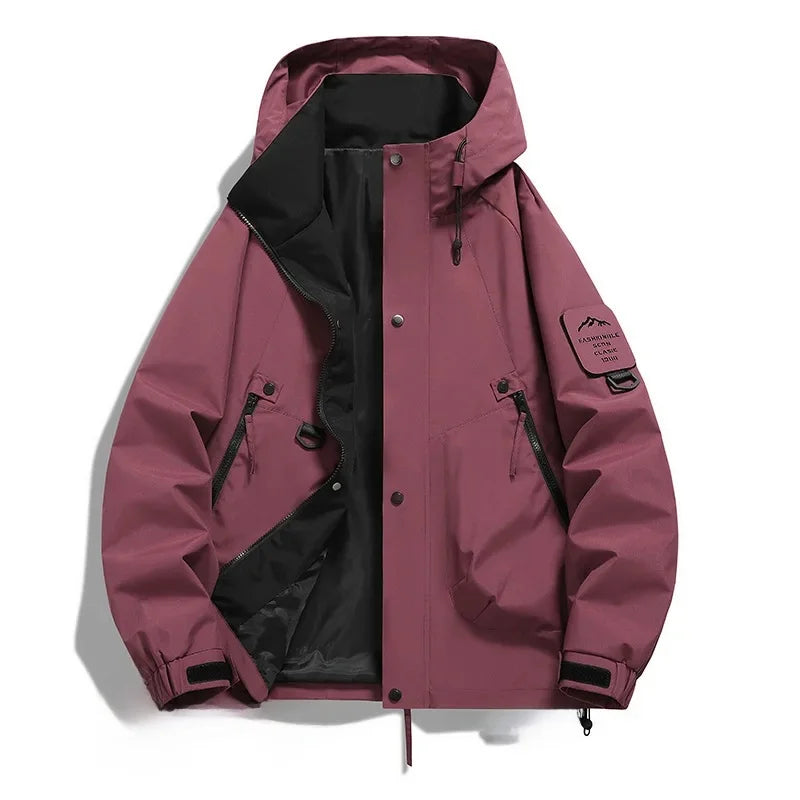 Herren Outdoor-Jacke mit Kapuze und Reißverschluss