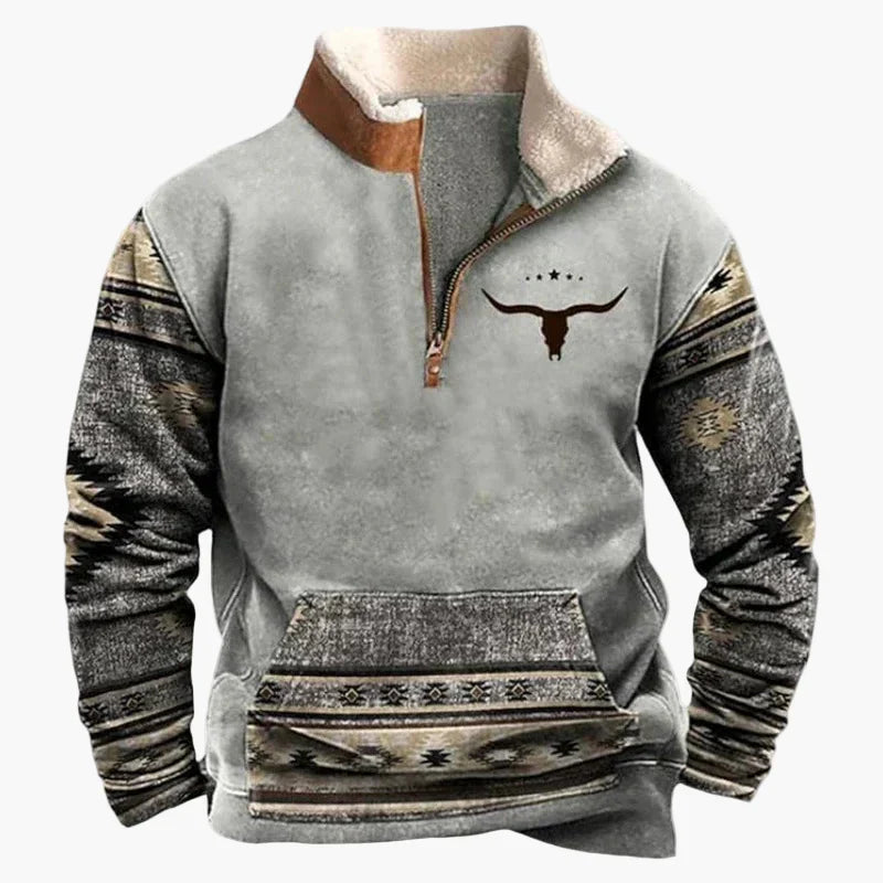 Western Style Pullover Azteken Muster Bequem