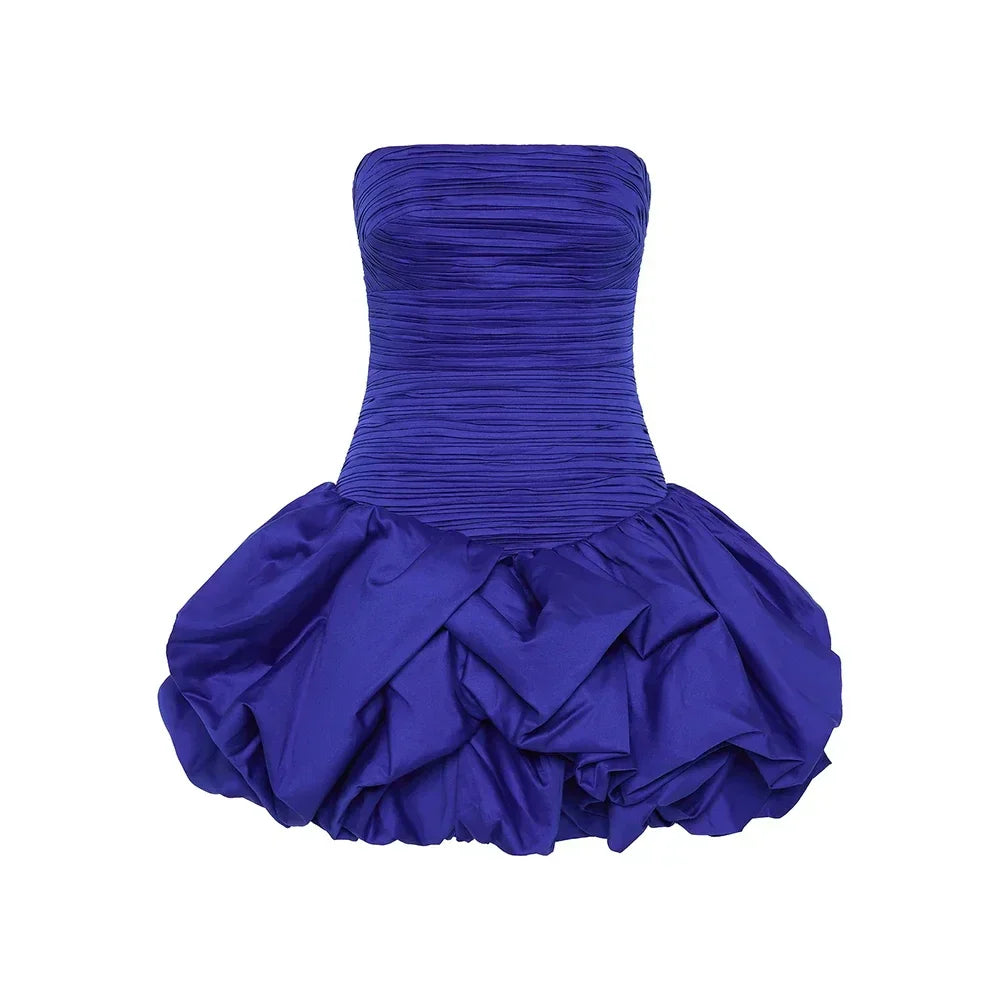 Kleid Damen Schulterfrei Floral Minikleid Sommer