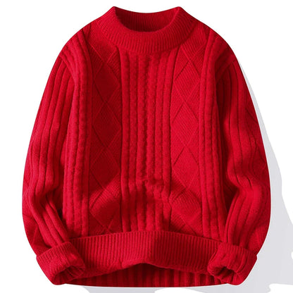 Herrenpullover Luxus Diamant Muster Langarm