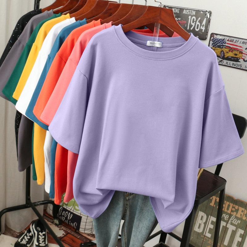 Damen T-Shirt Plus Size Baumwoll Kuschelig Größe XL