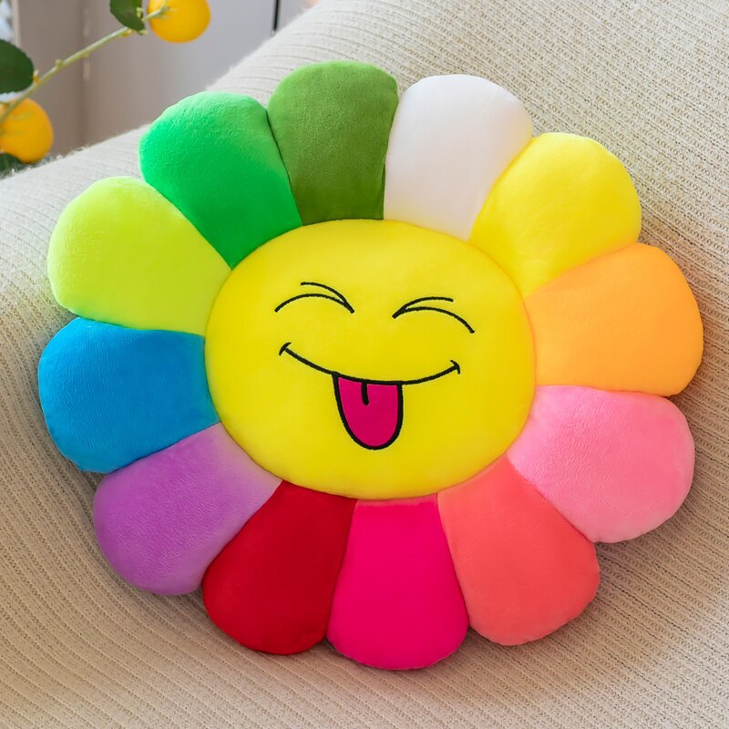 Buntes Sitzkissen Plüsch Bequem Sonnenblume Kissen
