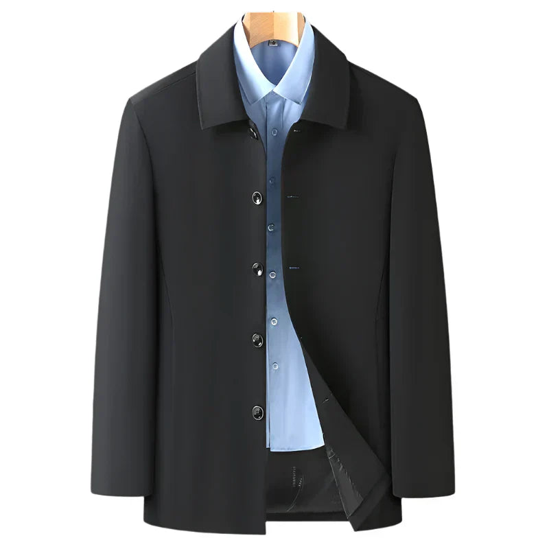 Ledermantel Damen Jacke Elegant Schwarz