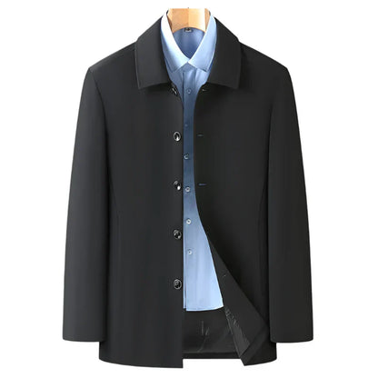 Ledermantel Damen Jacke Elegant Schwarz
