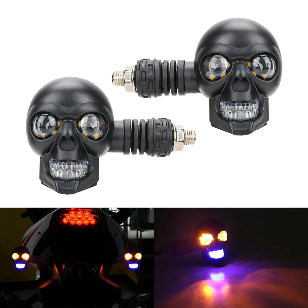 Skull LED Motorrad Blinkleuchte Grusel Design