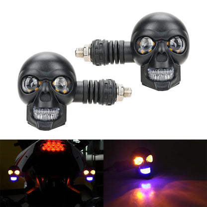 Skull LED Motorrad Blinkleuchte Grusel Design