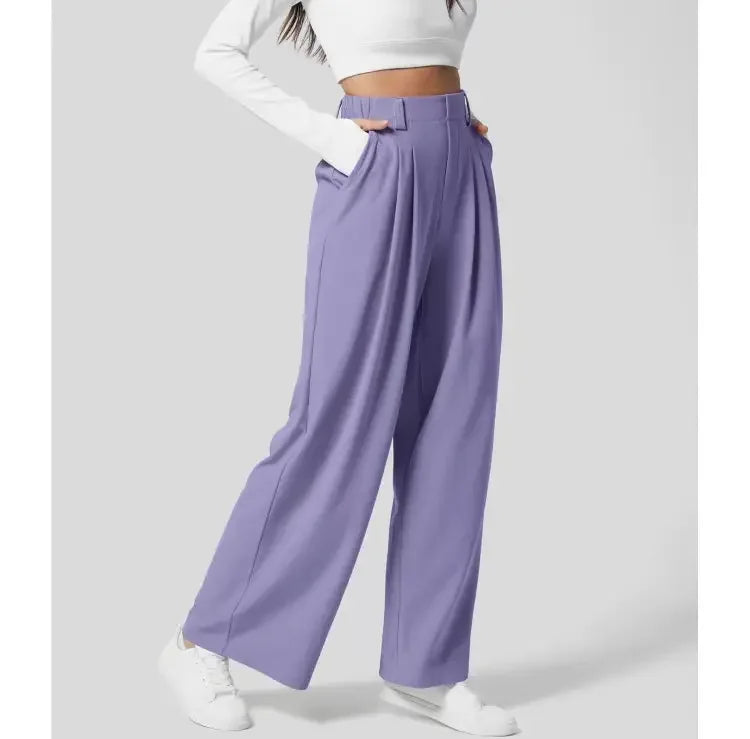 Weite Damen Hose High Waist Elastisch Bequem