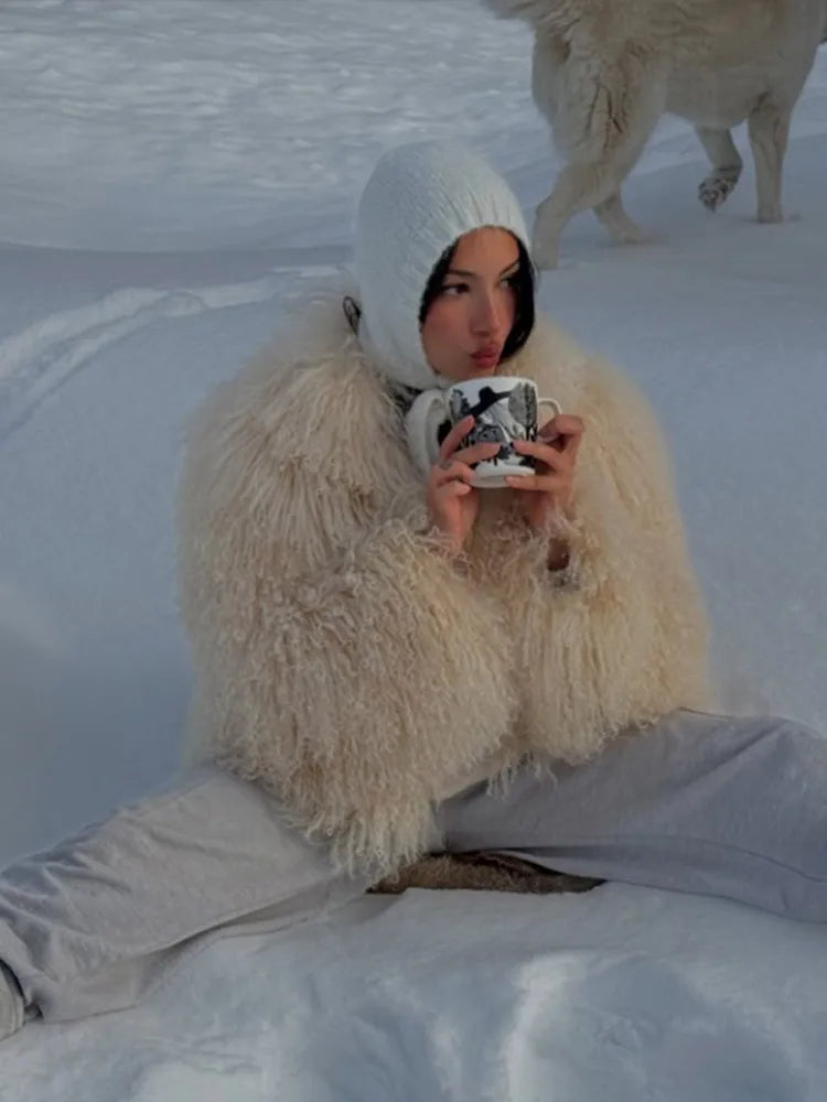Kunstpelzjacke Oversized Fluffig Boho Style