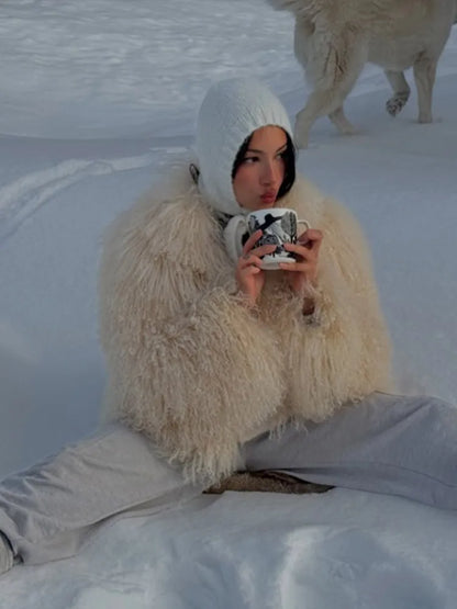 Kunstpelzjacke Oversized Fluffig Boho Style