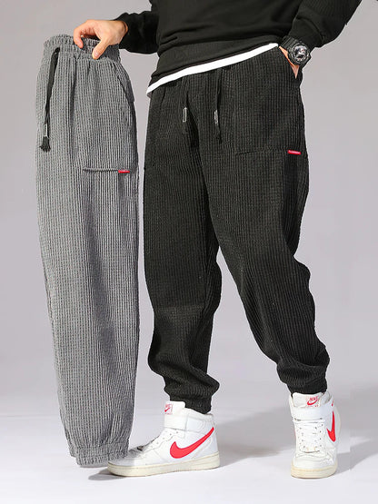 Bequeme Herren Jogginghose Weite Cordhose Elastisch - BerlinGlamour