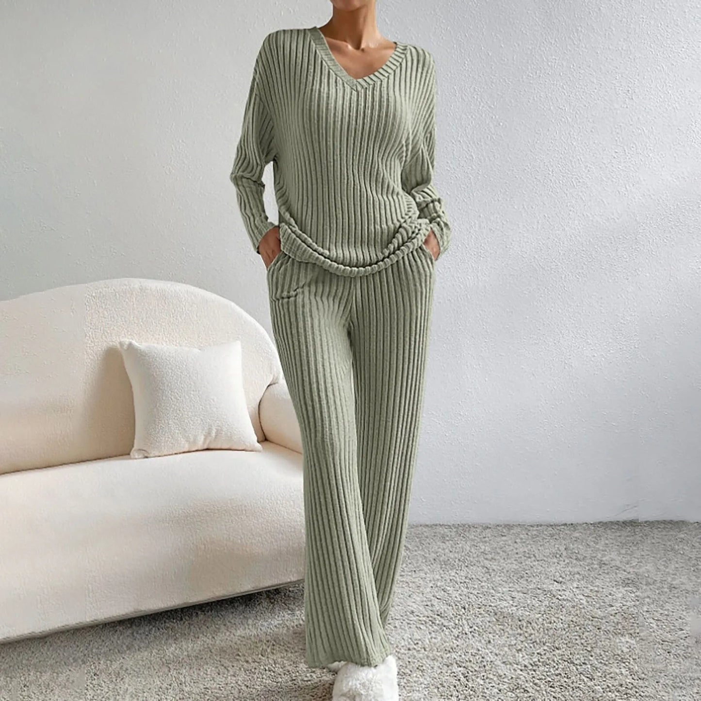 2-teiliger Strickanzug Damen Glamour