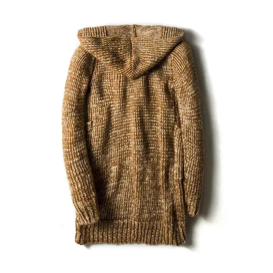 Herren Jacke Grob Gestrickt mit Kapuze Winter - BerlinGlamour