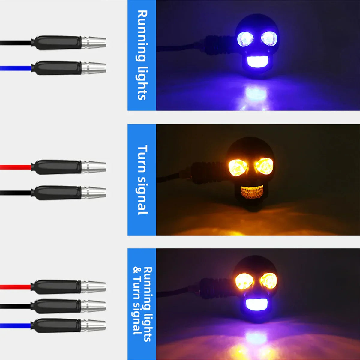 Skull LED Motorrad Blinkleuchte Grusel Design