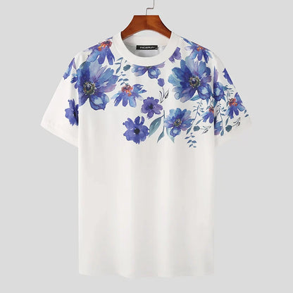 Herren Kurzarmshirt Floral Sommer