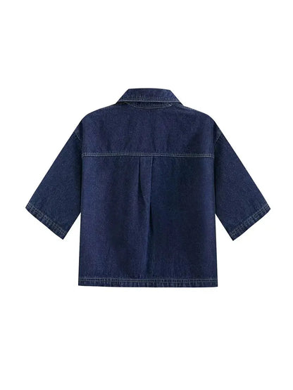 Damen Jeans Set: Kurzarmjacke & Mini-Rock Damenmode