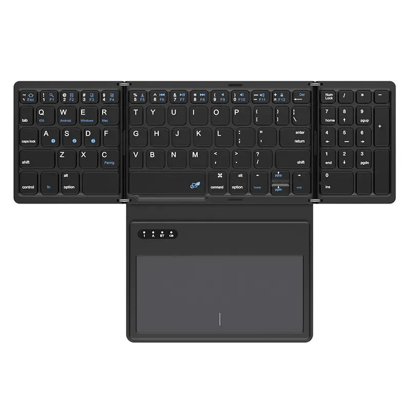 Kleine Drahtlose Tastatur mit Touchpad Faltbar - BerlinGlamour