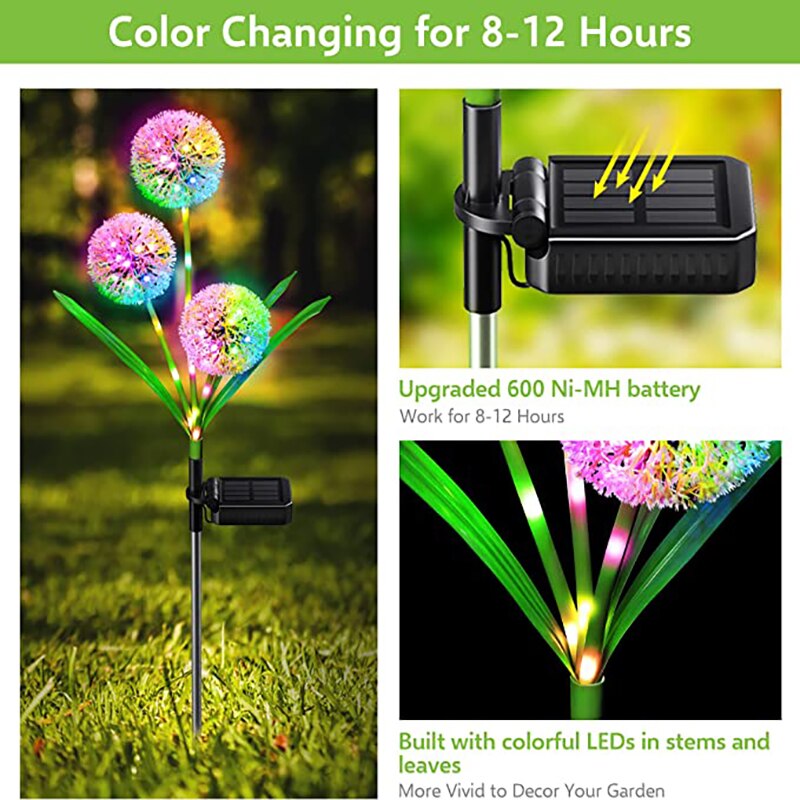 Gartenleuchten Solarbetriebene Löwenzahn Lichter Outdoor