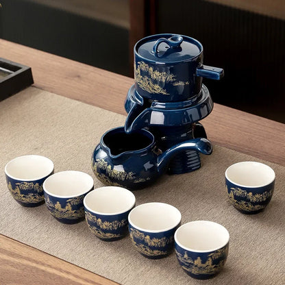 Luxus Porzellan Tee Set Gold Dekor Asiatisch