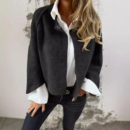 Kurze Lederjacke Elegante Damenjacke Schwarz